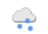 Nublado y chubascos de nieve