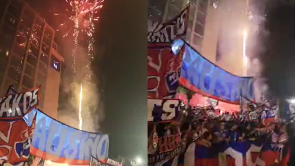   La U tuvo un banderazo con pirotecnia en Brasil antes de enfrentar a Botafogo 