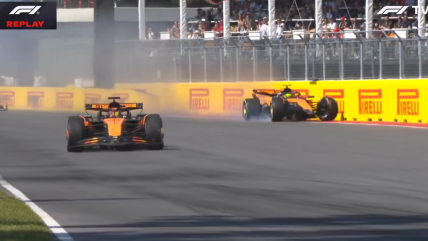   [VIDEO] Increíble: Norris chocó a Piastri y quedó fuera sobre el final del GP de Canadá 