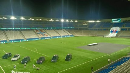   La presentación del nuevo auspiciador de Cruzados en el Claro Arena 