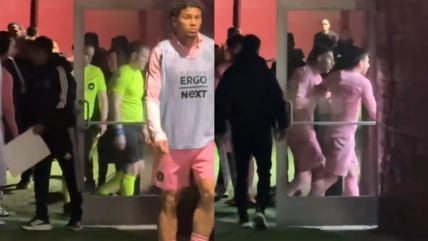   [VIDEO] Furioso: Messi encaró a los árbitros en camarines tras la derrota de Inter Miami 
